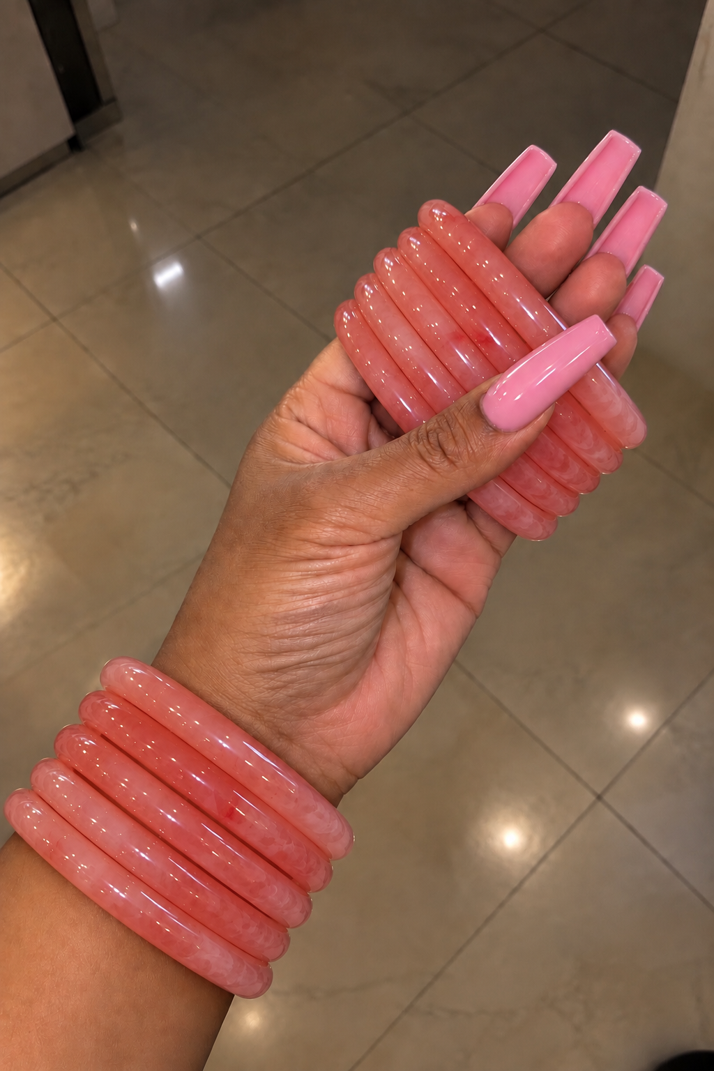 Watermelon Pink Jade Bracelet