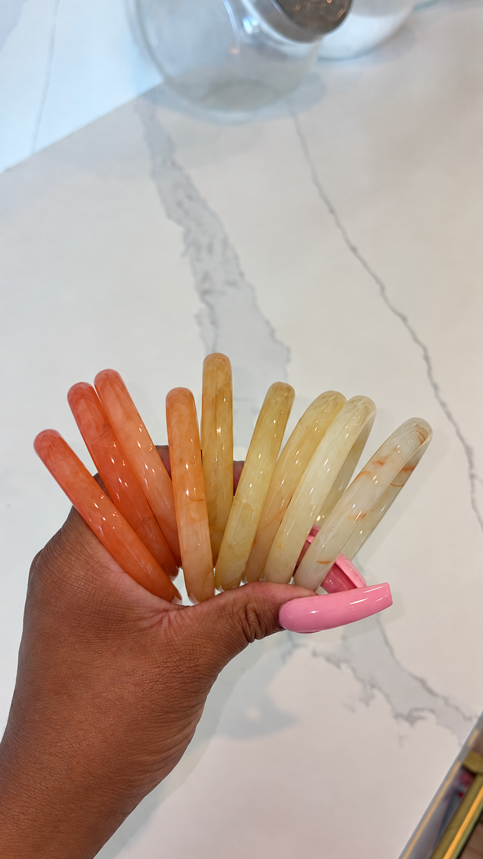 Sunset Cream Jade Bracelet