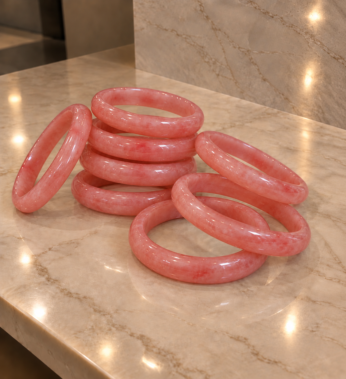 Watermelon Pink Jade Bracelet